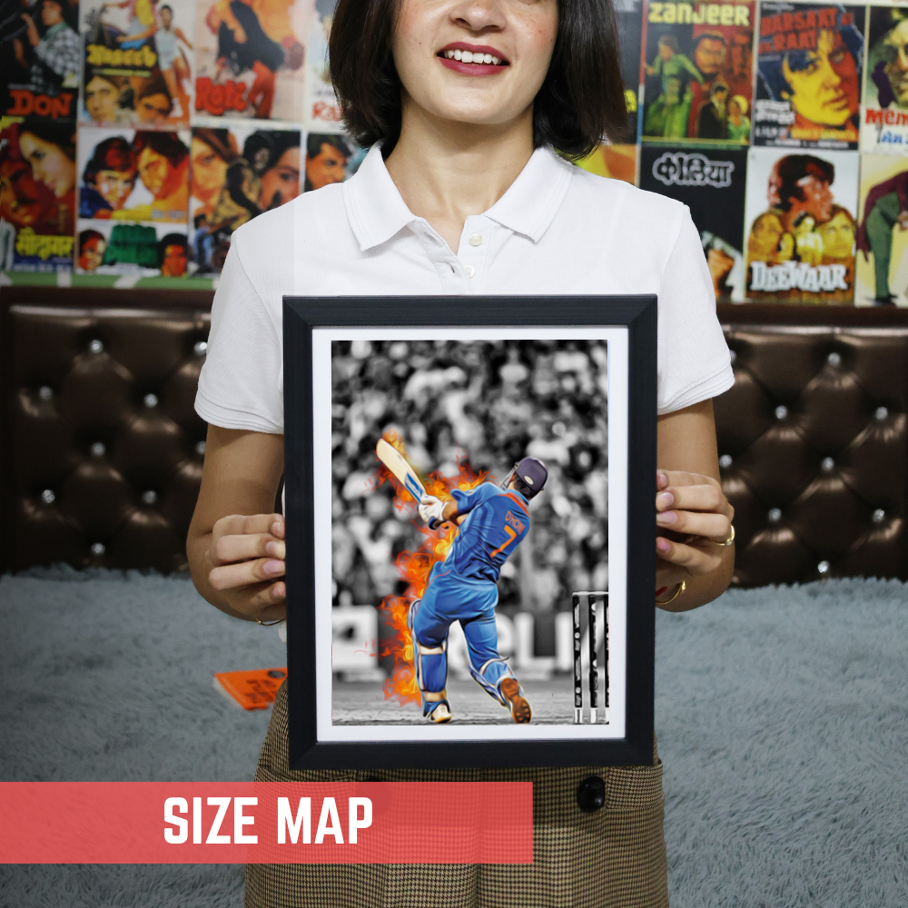 Dhoni Mahendra singh dhoni Poster inspirational quotes wall posters with frame or without frames Cricketers Stickers For wall decoration home bedroom living room hall Gift Cricket Players MS Dhoni Paintings Canvas