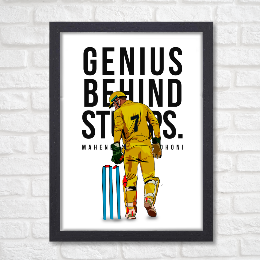 Mahendra singh dhoni Poster inspirational quotes wall posters with frame or without frames Cricketers Stickers For wall decoration home bedroom living room hall Gift Cricket Players Paintings