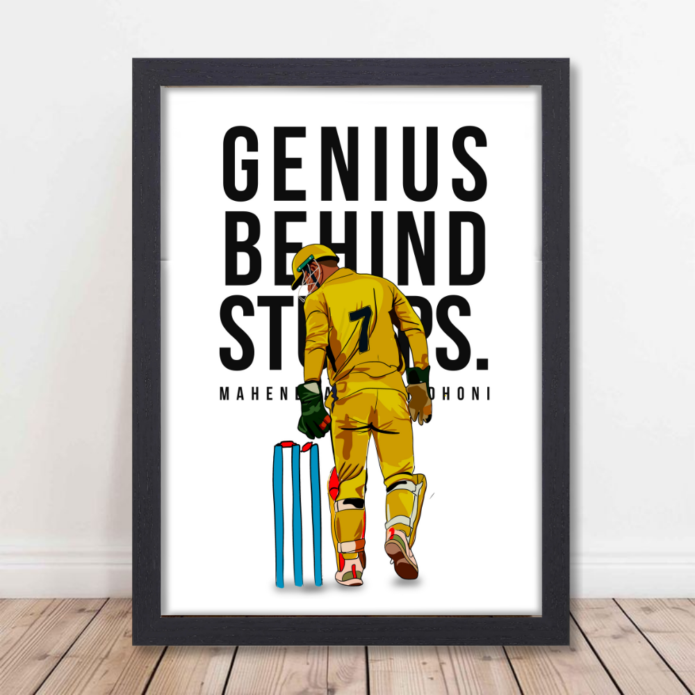 Mahendra singh dhoni Poster inspirational quotes wall posters with frame or without frames Cricketers Stickers For wall decoration home bedroom living room hall Gift Cricket Players Paintings