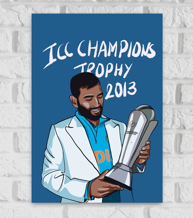 MS Dhoni Indian cricket player ICC Champions Trophy Cricketer Sports Player Cricket World Cup T20 IPL Motivational Quote Matte Finish Wall Decor Posters Frame