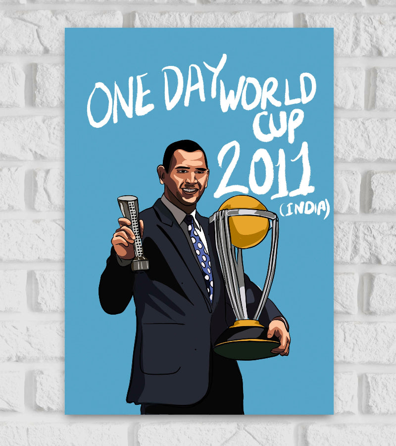 MS Dhoni Indian cricket player World Cup Trophy Cricketer Sports Player Cricket World Cup T20 IPL Motivational Quote Matte Finish Wall Decor Posters Frame
