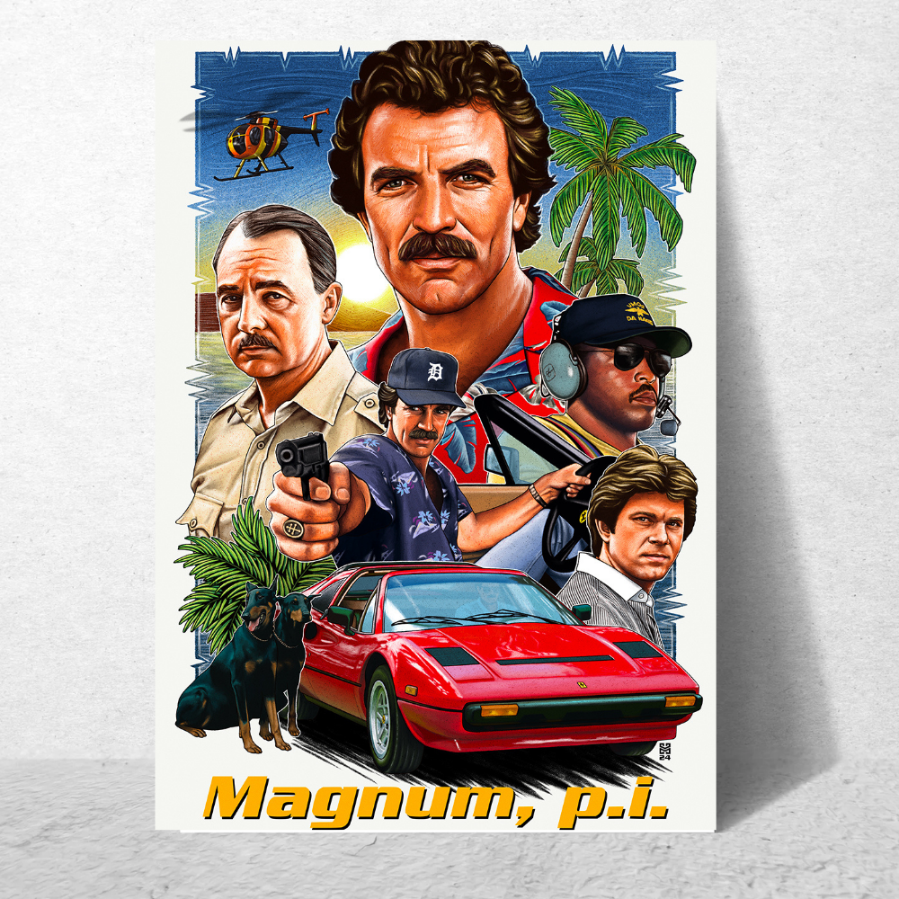 Magnum Movie Poster Frame Magnum Force Movies Artwork Framed Posters Hollywood Action Starring Film Canvas Painting Photo Frames for Wall Decor Living Room Bedroom  Study Room Restraunt Cafe Office & Home Decoration