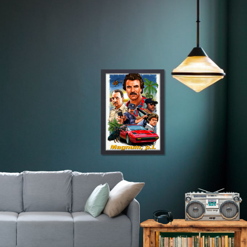 Magnum Movie Poster Frame Magnum Force Movies Artwork Framed Posters Hollywood Action Starring Film Canvas Painting Photo Frames for Wall Decor Living Room Bedroom  Study Room Restraunt Cafe Office & Home Decoration