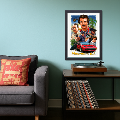Magnum Movie Poster Frame Magnum Force Movies Artwork Framed Posters Hollywood Action Starring Film Canvas Painting Photo Frames for Wall Decor Living Room Bedroom  Study Room Restraunt Cafe Office & Home Decoration
