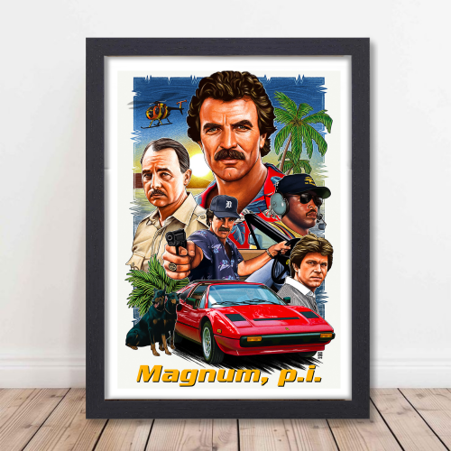 Magnum Movie Poster Frame Magnum Force Movies Artwork Framed Posters Hollywood Action Starring Film Canvas Painting Photo Frames for Wall Decor Living Room Bedroom  Study Room Restraunt Cafe Office & Home Decoration