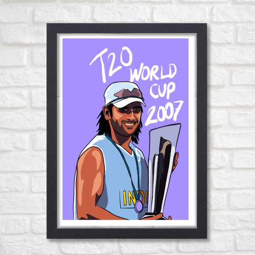 MS Dhoni Poster Frame Mahi Wall Framed Posters Mahendra Singh Dhoni Motivational Quotes Photo Frames Paintings For Room Wall Decoration, Living Room Bedroom Boys Gift Fan| Cricket Lover Cricketers Wall Decor