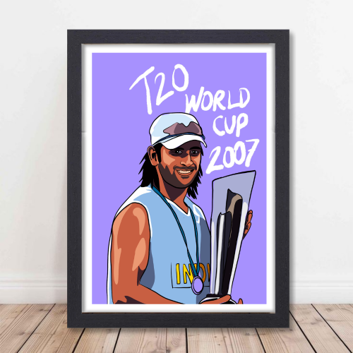 MS Dhoni Poster Frame Mahi Wall Framed Posters Mahendra Singh Dhoni Motivational Quotes Photo Frames Paintings For Room Wall Decoration, Living Room Bedroom Boys Gift Fan| Cricket Lover Cricketers Wall Decor