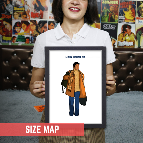 Main Hoon Na Movie Poster Frame Shahrukh Khan Artwork Framed Posters Bollywood Actor SRK Canvas Painting Photo Frames For Wall Decor Bedroom Living Room Decoration Home Office wall Restraunt Cafe, main hoon na movie poster, main hoon na movie poster hd, main hoon na posters, main hoon na poster hd, main hoon na wall picture, main hoon na wall photo, main hoon na wall poster, main hoon na wall painting, main hoon na wall art,  srk king movie poster, srk new movie poster, srk old movie poster