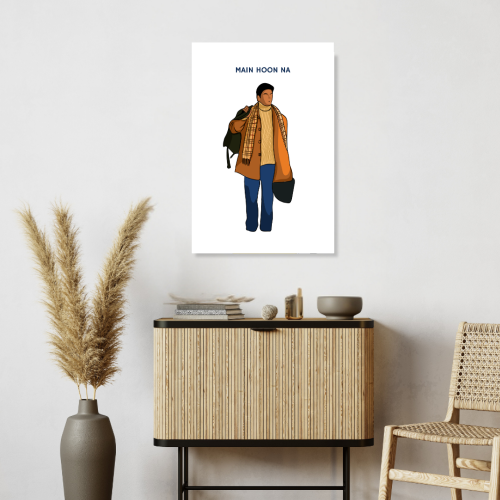 Main Hoon Na Movie Poster Frame Shahrukh Khan Artwork Framed Posters Bollywood Actor SRK Canvas Painting Photo Frames For Wall Decor Bedroom Living Room Decoration Home Office wall Restraunt Cafe, main hoon na movie poster, main hoon na movie poster hd, main hoon na posters, main hoon na poster hd, main hoon na wall picture, main hoon na wall photo, main hoon na wall poster, main hoon na wall painting, main hoon na wall art,  srk king movie poster, srk new movie poster, srk old movie poster