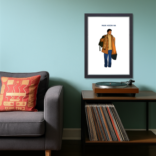 Main Hoon Na Movie Poster Frame Shahrukh Khan Artwork Framed Posters Bollywood Actor SRK Canvas Painting Photo Frames For Wall Decor Bedroom Living Room Decoration Home Office wall Restraunt Cafe, main hoon na movie poster, main hoon na movie poster hd, main hoon na posters, main hoon na poster hd, main hoon na wall picture, main hoon na wall photo, main hoon na wall poster, main hoon na wall painting, main hoon na wall art,  srk king movie poster, srk new movie poster, srk old movie poster