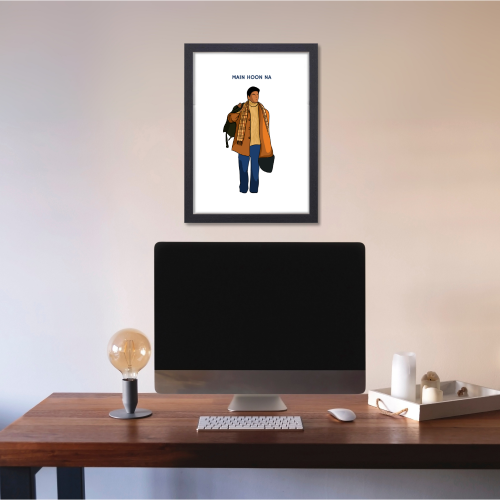 Main Hoon Na Movie Poster Frame Shahrukh Khan Artwork Framed Posters Bollywood Actor SRK Canvas Painting Photo Frames For Wall Decor Bedroom Living Room Decoration Home Office wall Restraunt Cafe, main hoon na movie poster, main hoon na movie poster hd, main hoon na posters, main hoon na poster hd, main hoon na wall picture, main hoon na wall photo, main hoon na wall poster, main hoon na wall painting, main hoon na wall art,  srk king movie poster, srk new movie poster, srk old movie poster