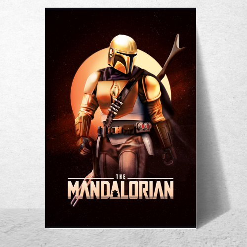 The Mandalorian Movie Poster Frame Action Film Series Framed Posters Movies Seasons Artwork Canvas Painting Photo Frames for Wall Decor Living Room Bedroom  Study Room Restraunt Cafe Office & Home Decoration