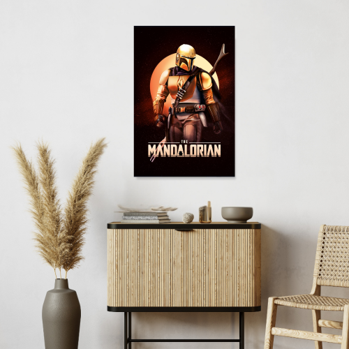 The Mandalorian Movie Poster Frame Action Film Series Framed Posters Movies Seasons Artwork Canvas Painting Photo Frames for Wall Decor Living Room Bedroom  Study Room Restraunt Cafe Office & Home Decoration