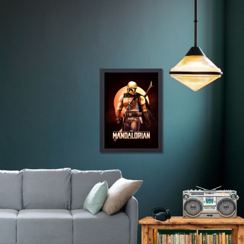 The Mandalorian Movie Poster Frame Action Film Series Framed Posters Movies Seasons Artwork Canvas Painting Photo Frames for Wall Decor Living Room Bedroom  Study Room Restraunt Cafe Office & Home Decoration