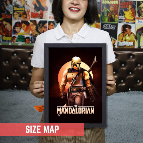 The Mandalorian Movie Poster Frame Action Film Series Framed Posters Movies Seasons Artwork Canvas Painting Photo Frames for Wall Decor Living Room Bedroom  Study Room Restraunt Cafe Office & Home Decoration