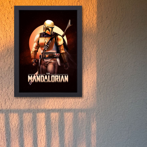 The Mandalorian Movie Poster Frame Action Film Series Framed Posters Movies Seasons Artwork Canvas Painting Photo Frames for Wall Decor Living Room Bedroom  Study Room Restraunt Cafe Office & Home Decoration