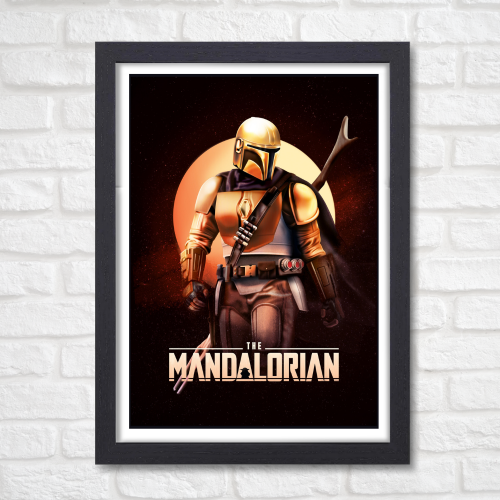 The Mandalorian Movie Poster Frame Action Film Series Framed Posters Movies Seasons Artwork Canvas Painting Photo Frames for Wall Decor Living Room Bedroom  Study Room Restraunt Cafe Office & Home Decoration