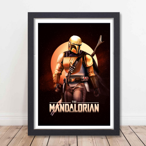The Mandalorian Movie Poster Frame Action Film Series Framed Posters Movies Seasons Artwork Canvas Painting Photo Frames for Wall Decor Living Room Bedroom  Study Room Restraunt Cafe Office & Home Decoration