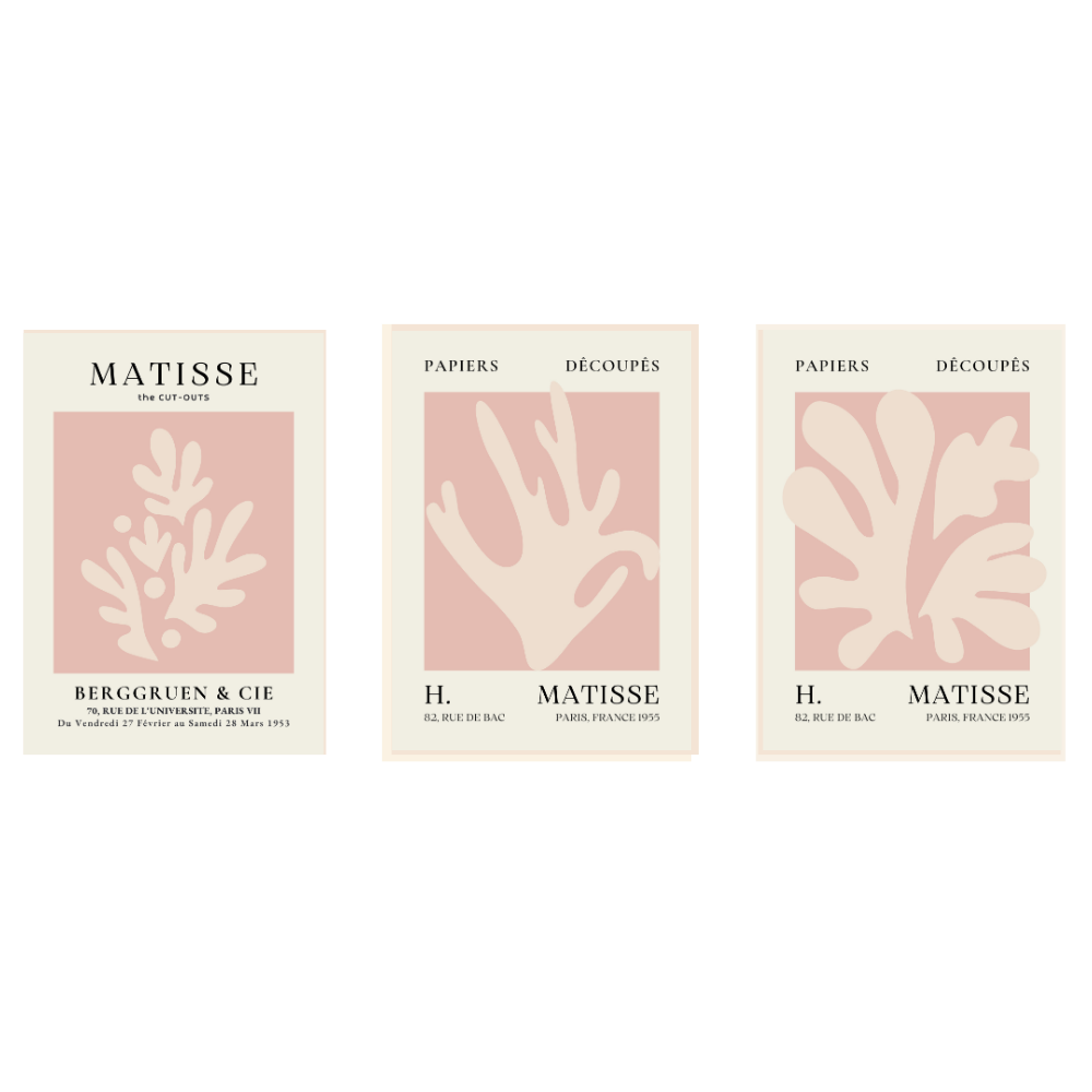 Set of 3 Henri Matisse Wall Art Paintings Framed Poster for Home Decoration, Living Room, Bedroom, Kitchen, and Office Wall Decoration