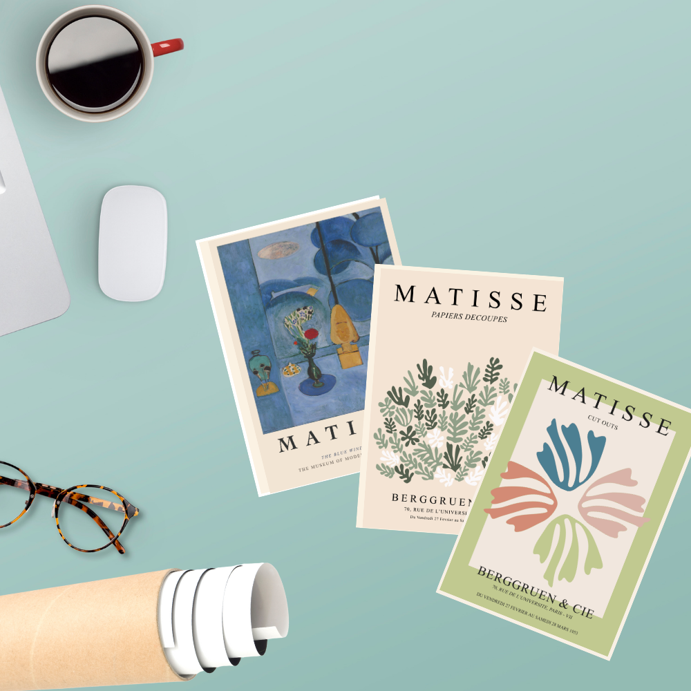 Set of 3 Henri Matisse Wall Art Paintings Framed Poster for Home Decoration, Living Room, Bedroom, Kitchen, and Office Wall Decoration (Copy)