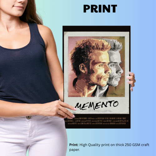 Memento Movie Poster Frame Thriller Crime Film Artwork Framed Posters Hollywood Movies Canvas Painting Photo Frames for Wall Decor Living Room Bedroom  Study Room Restraunt Cafe Office & Home Decoration
