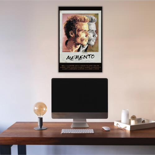 Memento Movie Poster Frame Thriller Crime Film Artwork Framed Posters Hollywood Movies Canvas Painting Photo Frames for Wall Decor Living Room Bedroom  Study Room Restraunt Cafe Office & Home Decoration