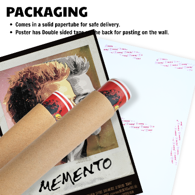 Memento Movie Poster Frame Thriller Crime Film Artwork Framed Posters Hollywood Movies Canvas Painting Photo Frames for Wall Decor Living Room Bedroom  Study Room Restraunt Cafe Office & Home Decoration