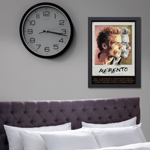 Memento Movie Poster Frame Thriller Crime Film Artwork Framed Posters Hollywood Movies Canvas Painting Photo Frames for Wall Decor Living Room Bedroom  Study Room Restraunt Cafe Office & Home Decoration