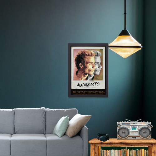 Memento Movie Poster Frame Thriller Crime Film Artwork Framed Posters Hollywood Movies Canvas Painting Photo Frames for Wall Decor Living Room Bedroom  Study Room Restraunt Cafe Office & Home Decoration