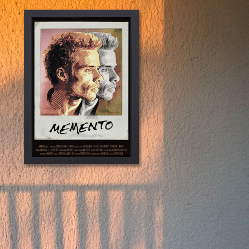Memento Movie Poster Frame Thriller Crime Film Artwork Framed Posters Hollywood Movies Canvas Painting Photo Frames for Wall Decor Living Room Bedroom  Study Room Restraunt Cafe Office & Home Decoration