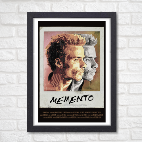 Memento Movie Poster Frame Thriller Crime Film Artwork Framed Posters Hollywood Movies Canvas Painting Photo Frames for Wall Decor Living Room Bedroom  Study Room Restraunt Cafe Office & Home Decoration