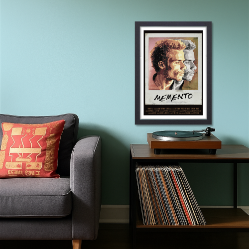 Memento Movie Poster Frame Thriller Crime Film Artwork Framed Posters Hollywood Movies Canvas Painting Photo Frames for Wall Decor Living Room Bedroom  Study Room Restraunt Cafe Office & Home Decoration