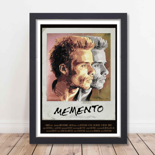 Memento Movie Poster Frame Thriller Crime Film Artwork Framed Posters Hollywood Movies Canvas Painting Photo Frames for Wall Decor Living Room Bedroom  Study Room Restraunt Cafe Office & Home Decoration