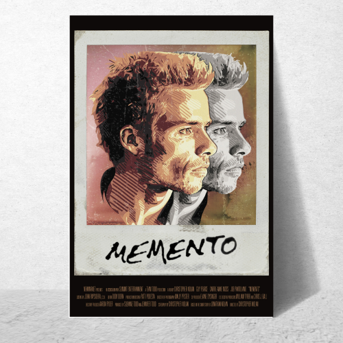 Memento Movie Poster Frame Thriller Crime Film Artwork Framed Posters Hollywood Movies Canvas Painting Photo Frames for Wall Decor Living Room Bedroom  Study Room Restraunt Cafe Office & Home Decoration