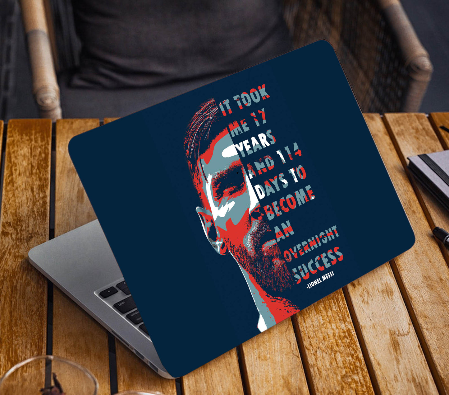 Lionel messi Quote Laptop Skin Vinyl, No Bubble, Multicolor 11.6"- 15.6" inch Laptop