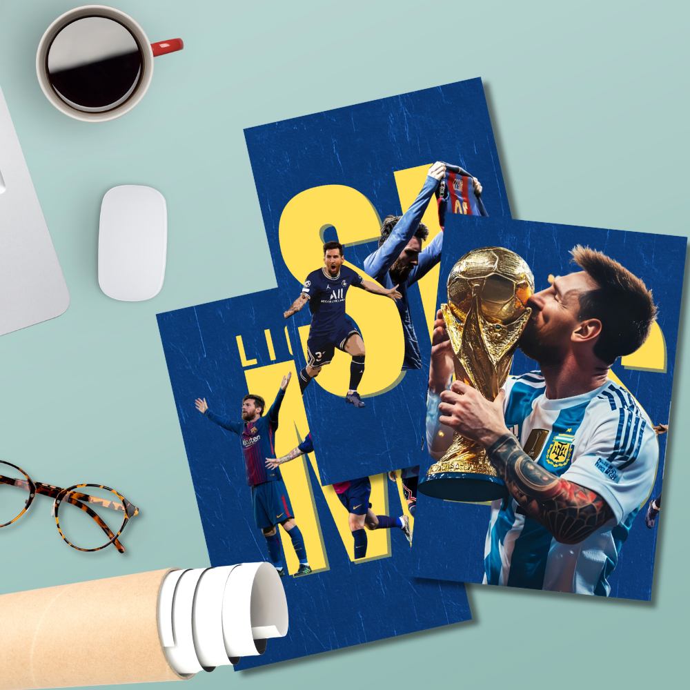 Lionel Messi Split Posters Set Of 3 For your Desk wall