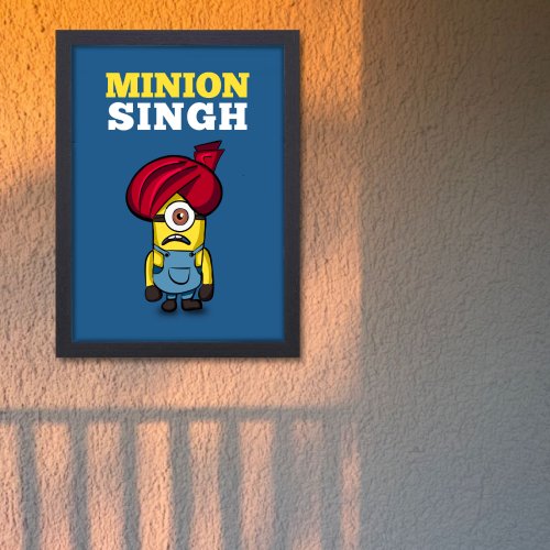 ONE IN A MINION POSTER MINION SINGH POSTER CARTOON POSTER FUNNY POSTER, Minion Singh Funny Artwork Frame Poster Bollywood Cute Art Framed Posters Movies Quote Canvas Painting Photo Frames For Wall Decor Restraunt Cafe Bedroom Living Room Decoration Home Office, cute funny artwork poster, funny painting ideas, cute minion poster, funny minion poster, cute poster ideas, minion poster, minion poster ideas, minion poster printable, minion posters for sale, minion poster movie, minion picture frame, minion photo