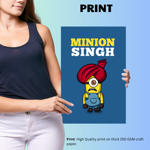 ONE IN A MINION POSTER MINION SINGH POSTER CARTOON POSTER FUNNY POSTER, Minion Singh Funny Artwork Frame Poster Bollywood Cute Art Framed Posters Movies Quote Canvas Painting Photo Frames For Wall Decor Restraunt Cafe Bedroom Living Room Decoration Home Office, cute funny artwork poster, funny painting ideas, cute minion poster, funny minion poster, cute poster ideas, minion poster, minion poster ideas, minion poster printable, minion posters for sale, minion poster movie, minion picture frame, minion photo