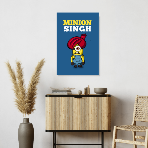 ONE IN A MINION POSTER MINION SINGH POSTER CARTOON POSTER FUNNY POSTER, Minion Singh Funny Artwork Frame Poster Bollywood Cute Art Framed Posters Movies Quote Canvas Painting Photo Frames For Wall Decor Restraunt Cafe Bedroom Living Room Decoration Home Office, cute funny artwork poster, funny painting ideas, cute minion poster, funny minion poster, cute poster ideas, minion poster, minion poster ideas, minion poster printable, minion posters for sale, minion poster movie, minion picture frame, minion photo