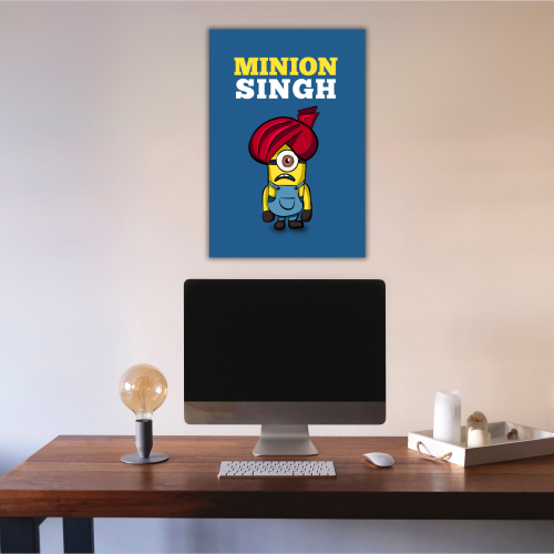ONE IN A MINION POSTER MINION SINGH POSTER CARTOON POSTER FUNNY POSTER, Minion Singh Funny Artwork Frame Poster Bollywood Cute Art Framed Posters Movies Quote Canvas Painting Photo Frames For Wall Decor Restraunt Cafe Bedroom Living Room Decoration Home Office, cute funny artwork poster, funny painting ideas, cute minion poster, funny minion poster, cute poster ideas, minion poster, minion poster ideas, minion poster printable, minion posters for sale, minion poster movie, minion picture frame, minion photo