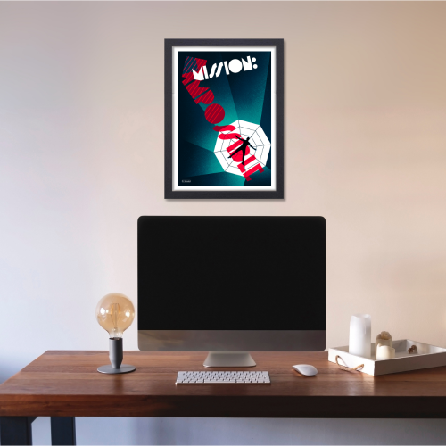 Mission Impossible Movie Poster Frame Film Series Art work Framed Posters Hollywood Movies Canvas Painting Photo Frames For Wall Decor Living Room Bedroom  Study Room Restraunt Cafe Office & Home Decoration
