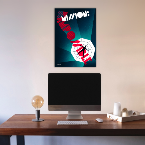 Mission Impossible Movie Poster Frame Film Series Art work Framed Posters Hollywood Movies Canvas Painting Photo Frames For Wall Decor Living Room Bedroom  Study Room Restraunt Cafe Office & Home Decoration