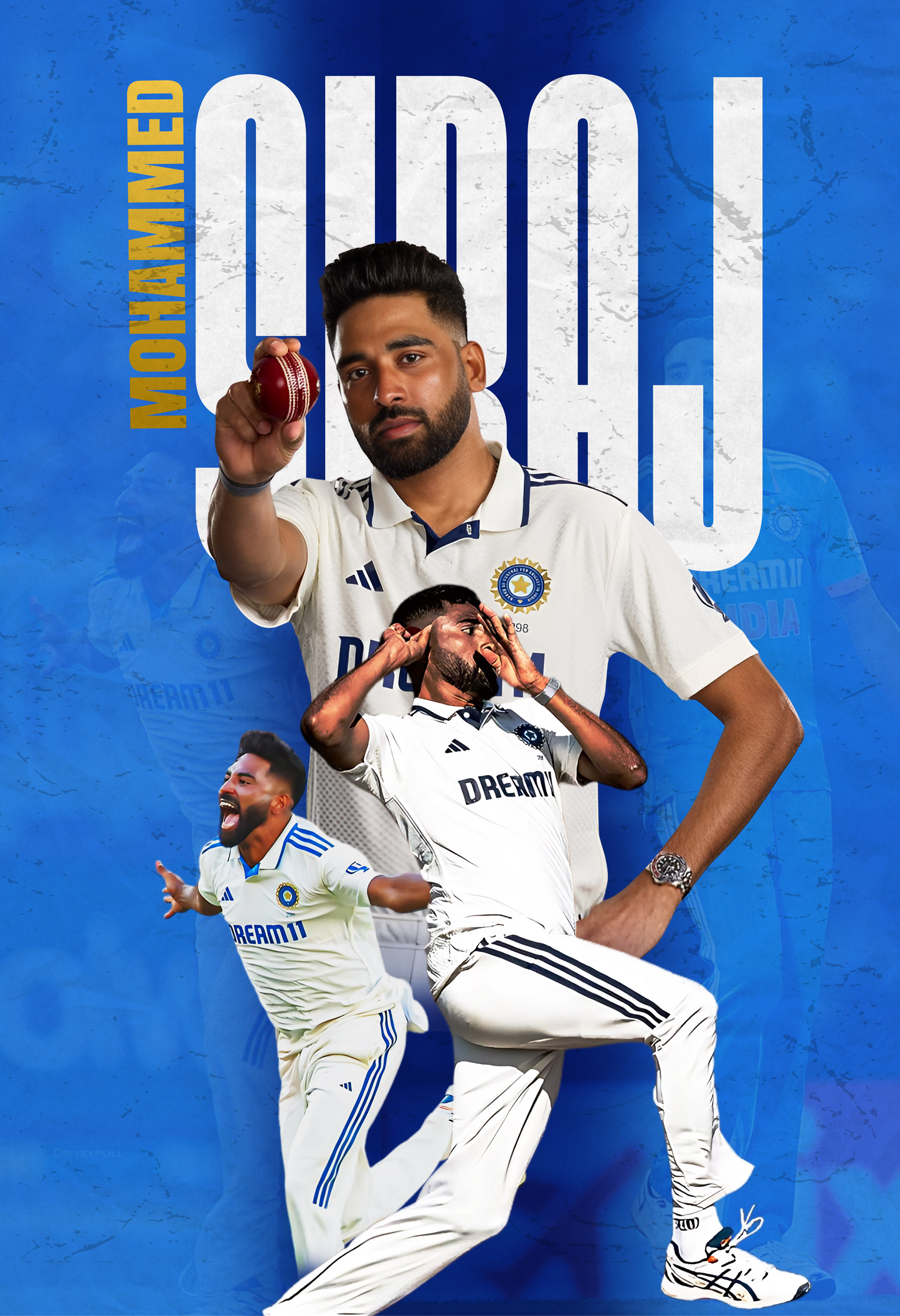 Mohammed Siraj Framed Poster - Siraj Photo Frame, Cricketers Posters for Wall, Cricketers Photo Frame for turf, sports room decoration,  Interior decor for man caves, cricket-themed