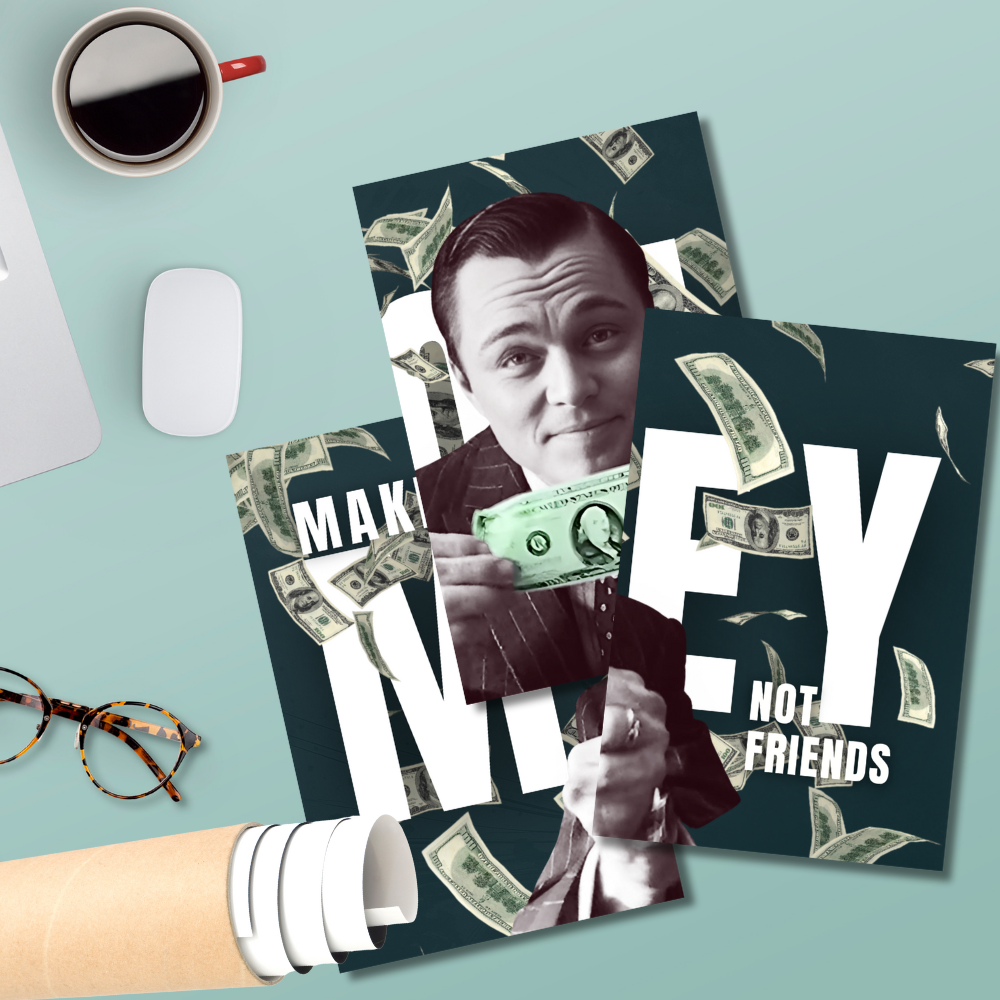 Make Money Not Friends 3-Piece Poster | Jordan Belfort Inspired Wall Art