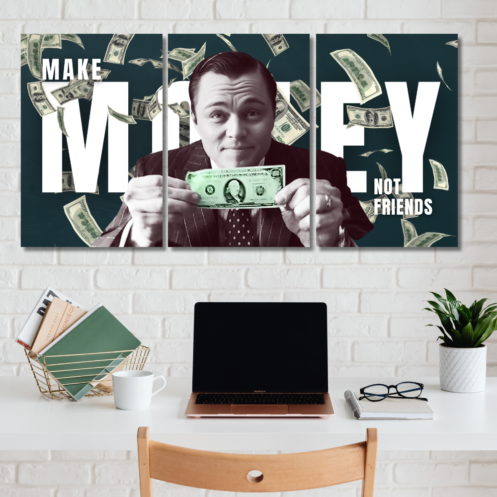 Make Money Not Friends 3-Piece Poster | Jordan Belfort Inspired Wall Art