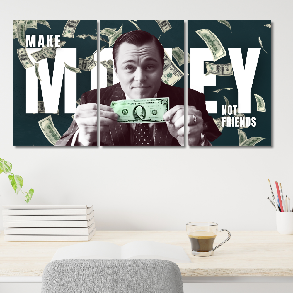 Make Money Not Friends 3-Piece Poster | Jordan Belfort Inspired Wall Art