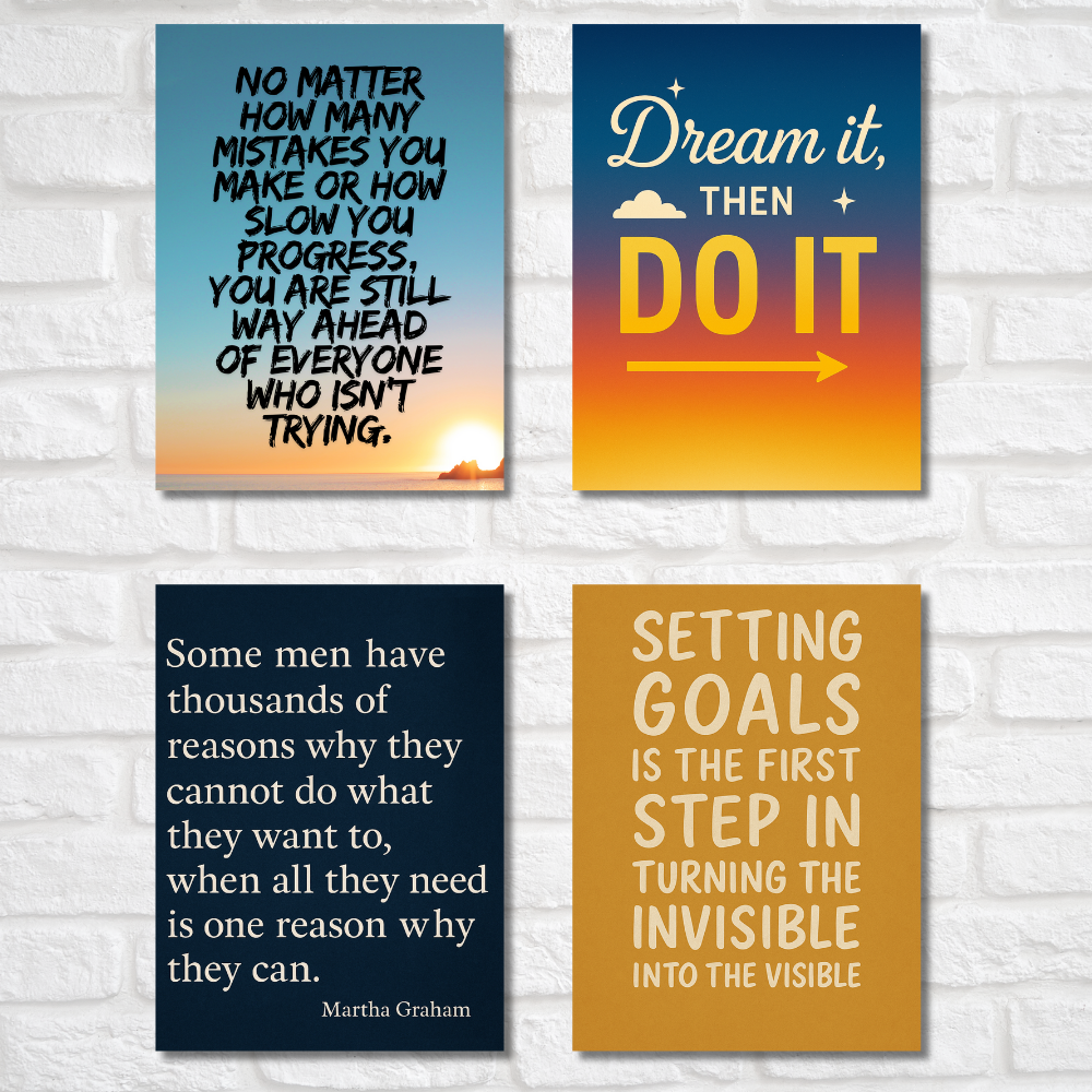 Motivational Quotes Poster Motivation Quote Posters Inspiring Lines Stickers Set of 4 Posters for Students & Study Room Library decoration Living room bedroom kitchen Dining hall & office wall decor motivational Posters, motivational posters for wall, motivational posters for study room, motivational posters for office, motivational  posters for students, motivational posters for room, motivational posters for women, motivational posters for kids, motivational wall posters for students