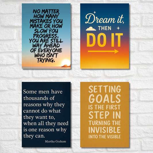 Motivational Quotes Poster Motivation Quote Posters Inspiring Lines Stickers Set of 4 Posters for Students & Study Room Library decoration Living room bedroom kitchen Dining hall & office wall decor motivational Posters, motivational posters for wall, motivational posters for study room, motivational posters for office, motivational  posters for students, motivational posters for room, motivational posters for women, motivational posters for kids, motivational wall posters for students