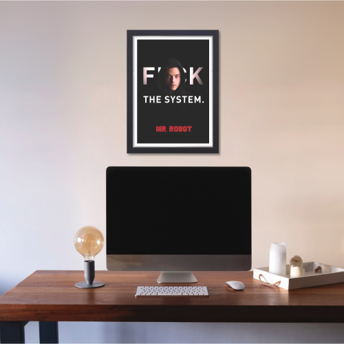 Mr. Robot Thriller Series Poster Frame Film Season Artwork Framed Posters American Thriller Canvas Painting Photo Frames for Wall Decor Living Room Bedroom  Study Room Restraunt Cafe Office & Home Decoration