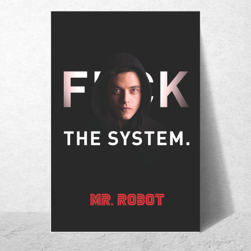 Mr. Robot Thriller Series Poster Frame Film Season Artwork Framed Posters American Thriller Canvas Painting Photo Frames for Wall Decor Living Room Bedroom  Study Room Restraunt Cafe Office & Home Decoration
